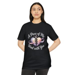 A Piece of Me Went With You Heartfelt Memory T-Shirt, Grief Support Tee, Love and Loss Shirt, Remembrance Gift, Unisex Casual Wear