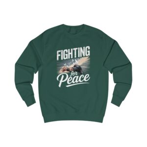 A Unique "Fighting for Peace" Hand-Drawn Design Sweatshirt — Fighting for Peace Vintage Military Pilot Graphic