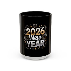 2026 New Year Coffee Mug - Festive Black Accent 11/15oz
