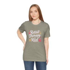 Retail Therapy Tee - Cute Shopping Bags & Hearts Graphic Shirt