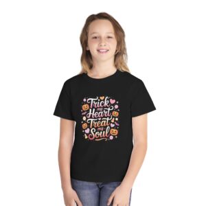 Youth Tee — 'Crush My Stew, Heal My Soul' Cute Halloween Pumpkin Kids Shirt