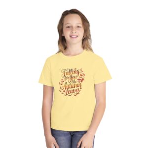 Youth Tee — "Falling for You Like Autumn Leaves" Cute Fall Kids T-Shirt