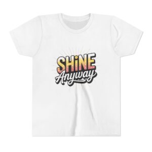 Youth Tee — "Shine Anyway" Retro Sunset Graphic Kids T-Shirt