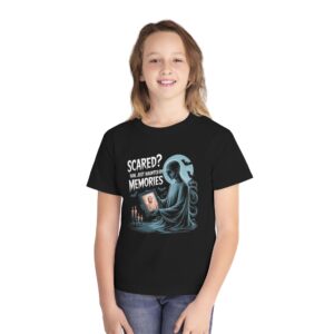 Youth Tee — Ghost Reading Portrait Graphic Shirt