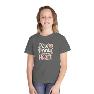 Youth Tee — "Paw Prints Left on My Heart" Cute Pet-Lover Kids Shirt